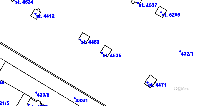 Parcela st. 4535 v KÚ Nymburk, Katastrální mapa