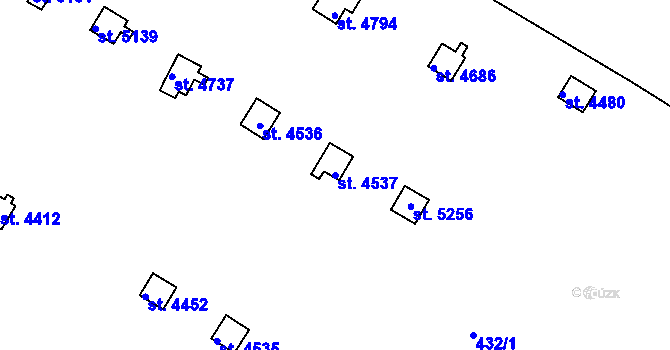 Parcela st. 4537 v KÚ Nymburk, Katastrální mapa
