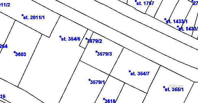 Parcela st. 354/5 v KÚ Nymburk, Katastrální mapa