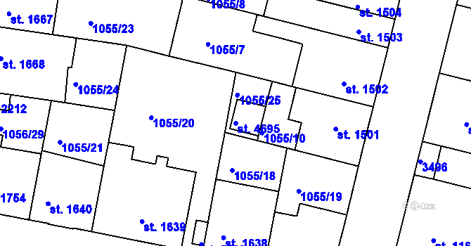 Parcela st. 4695 v KÚ Nymburk, Katastrální mapa