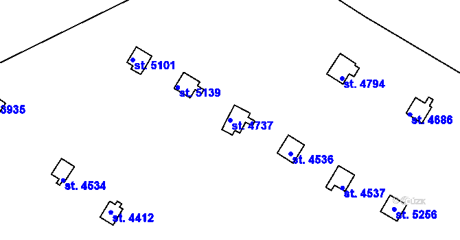 Parcela st. 4737 v KÚ Nymburk, Katastrální mapa