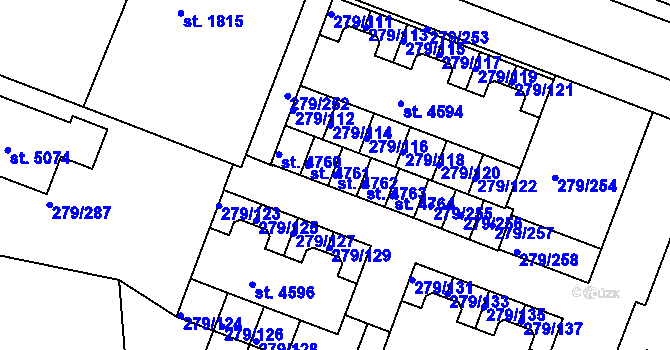 Parcela st. 4762 v KÚ Nymburk, Katastrální mapa