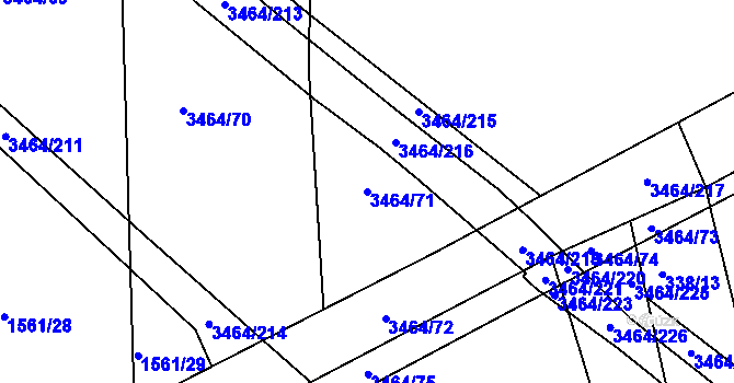 Parcela st. 3464/71 v KÚ Nymburk, Katastrální mapa