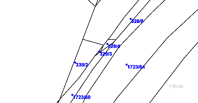 Parcela st. 329/3 v KÚ Nymburk, Katastrální mapa