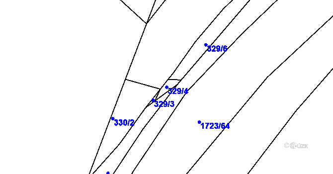 Parcela st. 329/4 v KÚ Nymburk, Katastrální mapa
