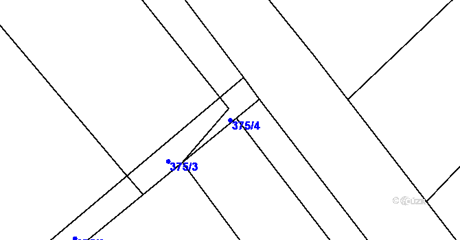 Parcela st. 375/4 v KÚ Nymburk, Katastrální mapa