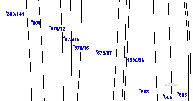 Parcela st. 675/17 v KÚ Nymburk, Katastrální mapa