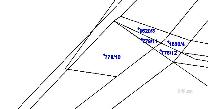 Parcela st. 778/10 v KÚ Nymburk, Katastrální mapa