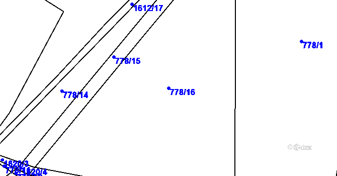 Parcela st. 778/16 v KÚ Nymburk, Katastrální mapa