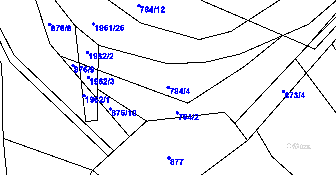 Parcela st. 784/4 v KÚ Nymburk, Katastrální mapa