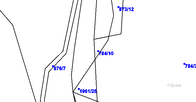 Parcela st. 784/10 v KÚ Nymburk, Katastrální mapa