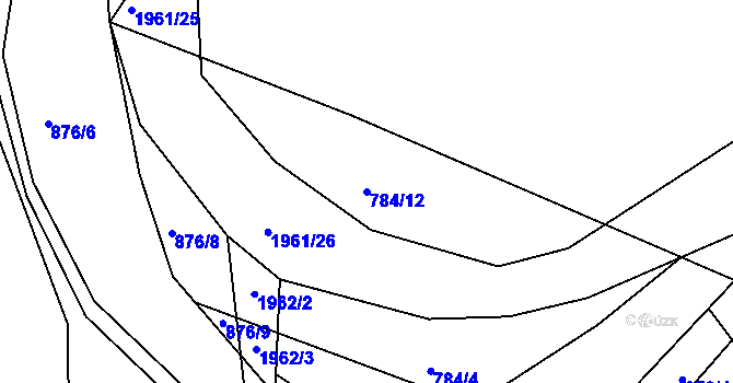 Parcela st. 784/12 v KÚ Nymburk, Katastrální mapa