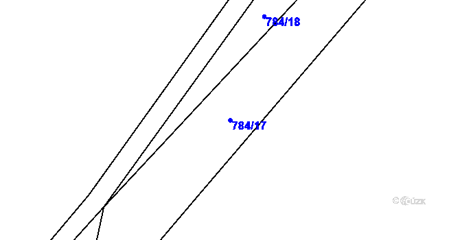 Parcela st. 784/17 v KÚ Nymburk, Katastrální mapa