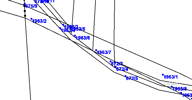 Parcela st. 1963/7 v KÚ Nymburk, Katastrální mapa