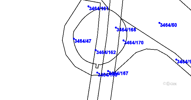 Parcela st. 3464/162 v KÚ Nymburk, Katastrální mapa