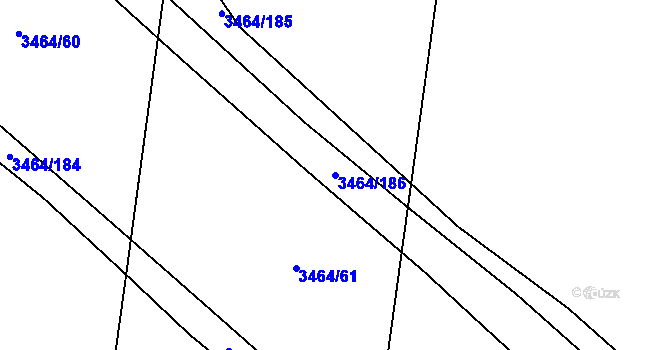 Parcela st. 3464/186 v KÚ Nymburk, Katastrální mapa