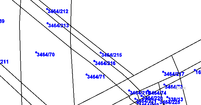 Parcela st. 3464/215 v KÚ Nymburk, Katastrální mapa