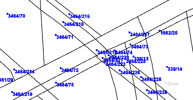 Parcela st. 3464/218 v KÚ Nymburk, Katastrální mapa