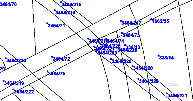 Parcela st. 3464/223 v KÚ Nymburk, Katastrální mapa
