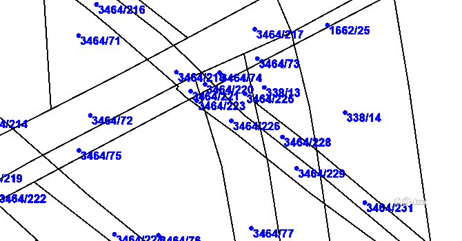 Parcela st. 3464/226 v KÚ Nymburk, Katastrální mapa