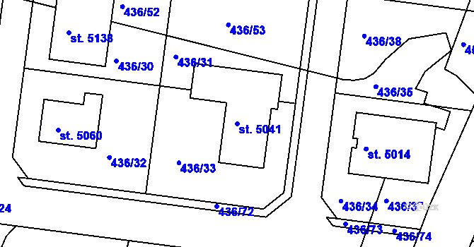 Parcela st. 5041 v KÚ Nymburk, Katastrální mapa