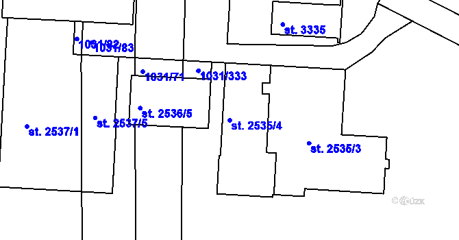 Parcela st. 2535/4 v KÚ Nymburk, Katastrální mapa