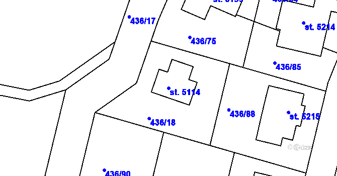 Parcela st. 5114 v KÚ Nymburk, Katastrální mapa