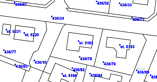 Parcela st. 5182 v KÚ Nymburk, Katastrální mapa