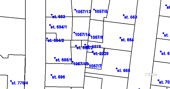 Parcela st. 5278 v KÚ Nymburk, Katastrální mapa