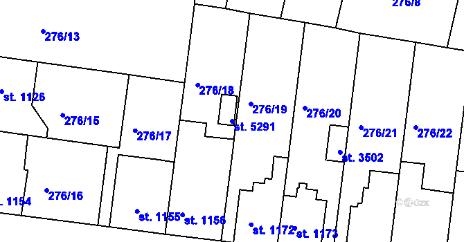 Parcela st. 5291 v KÚ Nymburk, Katastrální mapa