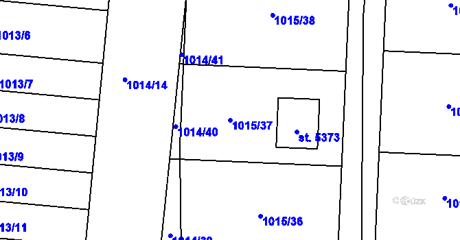 Parcela st. 1015/37 v KÚ Nymburk, Katastrální mapa