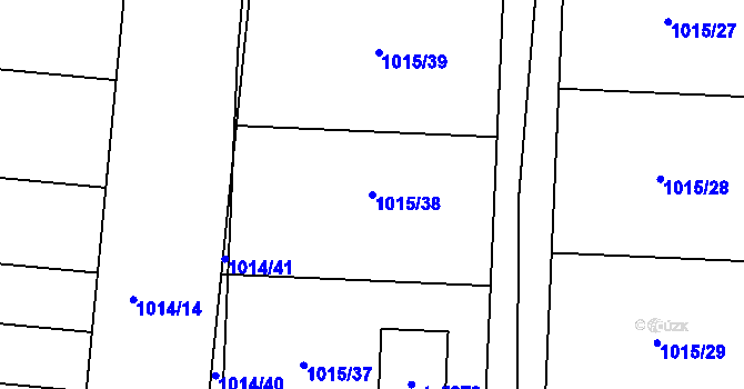 Parcela st. 1015/38 v KÚ Nymburk, Katastrální mapa