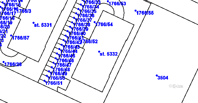 Parcela st. 5332 v KÚ Nymburk, Katastrální mapa