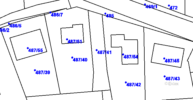Parcela st. 487/41 v KÚ Drahelice, Katastrální mapa