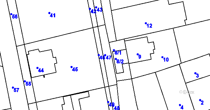 Parcela st. 47 v KÚ Drahelice, Katastrální mapa