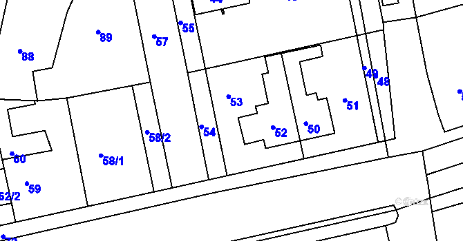 Parcela st. 53 v KÚ Drahelice, Katastrální mapa