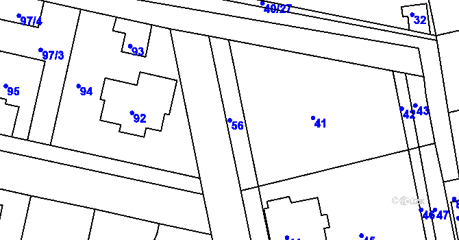 Parcela st. 56 v KÚ Drahelice, Katastrální mapa