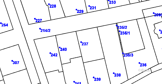 Parcela st. 237 v KÚ Drahelice, Katastrální mapa