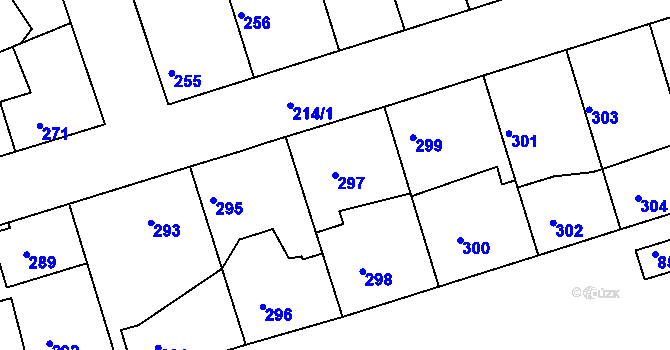 Parcela st. 297 v KÚ Drahelice, Katastrální mapa