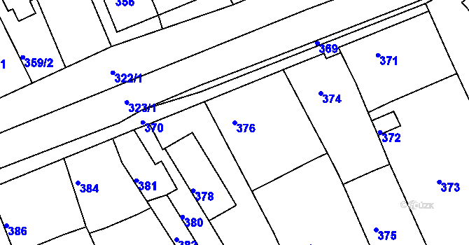Parcela st. 376 v KÚ Drahelice, Katastrální mapa