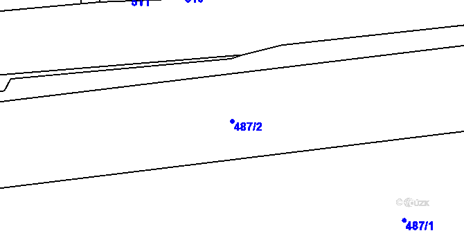Parcela st. 487/2 v KÚ Drahelice, Katastrální mapa