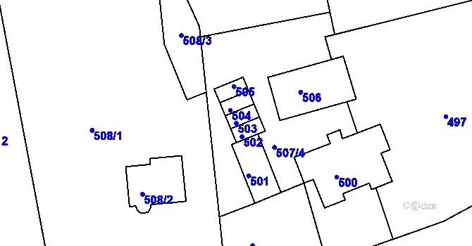 Parcela st. 503 v KÚ Drahelice, Katastrální mapa