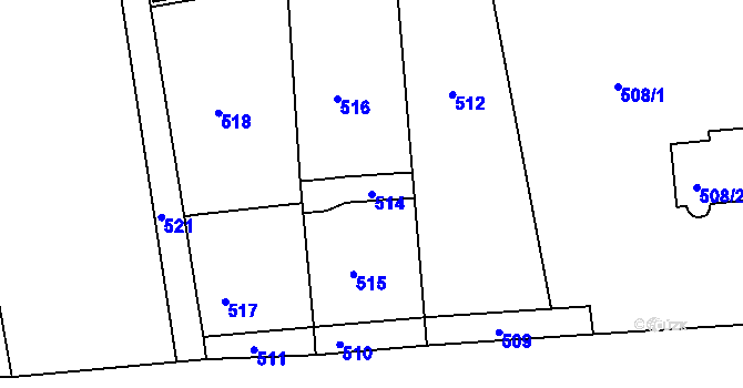 Parcela st. 514 v KÚ Drahelice, Katastrální mapa