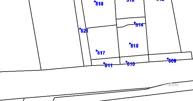 Parcela st. 517 v KÚ Drahelice, Katastrální mapa