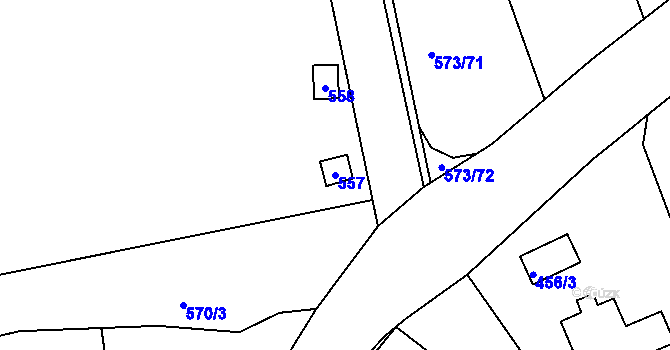 Parcela st. 557 v KÚ Drahelice, Katastrální mapa