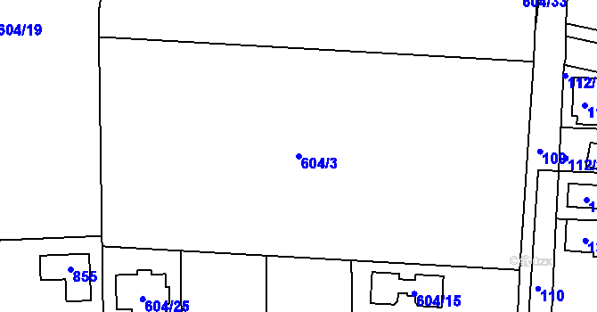 Parcela st. 604/3 v KÚ Drahelice, Katastrální mapa
