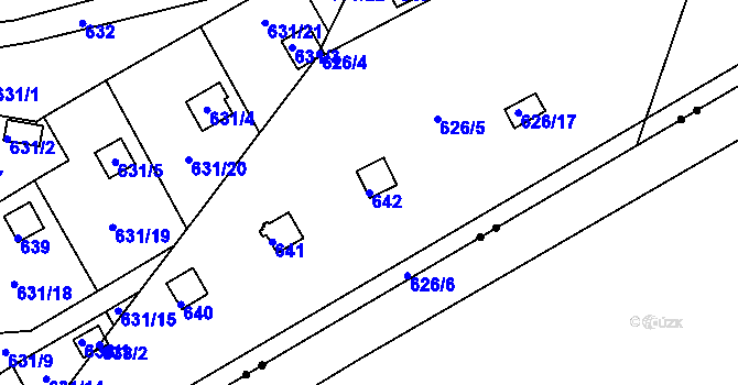 Parcela st. 642 v KÚ Drahelice, Katastrální mapa
