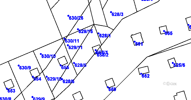 Parcela st. 658/1 v KÚ Drahelice, Katastrální mapa