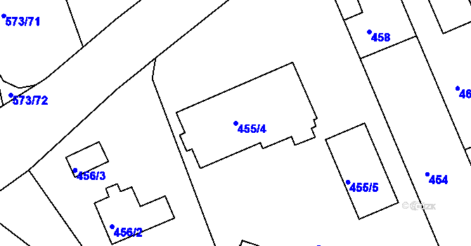 Parcela st. 455/4 v KÚ Drahelice, Katastrální mapa