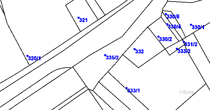 Parcela st. 335/2 v KÚ Drahelice, Katastrální mapa